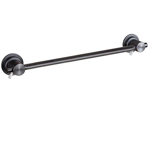 JiePai 24 inch Suction Cup Towel Bar,Towel Racks for Bath,Oil Rubbed Bronze | Vacuum Suction,No Drill,Removable,Heavy Duty Wall Mount ,For Smooth Surfaces,for Bathroom & Kitchen - color: Suction Towel Bar-24 Inch Rubbed Bronze