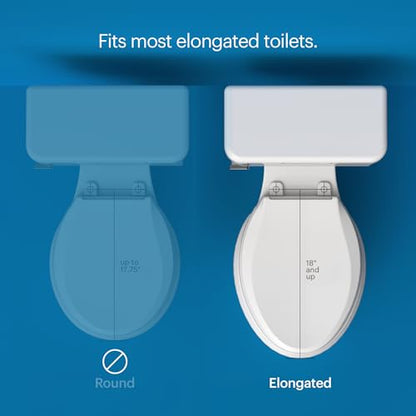 Brondell SE400-EW Swash SE400 Electric Bidet Toilet Seat With Heated Seat, Oscillating Stainless Steel Nozzle, Warm Air Dryer, Night Light, Gentle Close Lid, White Side Arm Control, Elongated - style: Elongated