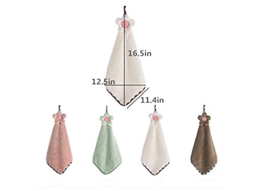 Ivymei 4Pack Microfiber Hand Towels, Kitchen Hand Towels with Loop,Bathroom Hanging,Quick Dry Absorbent Microfiber Cleaning Cloths - color: 4 Color