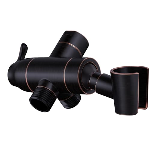 Shower Arm Diverter with Handshower Mount, G1/2 Brass 3 Way Diverter Valve Bathroom Universal Shower System Replacement for Handheld Shower and Fixed Shower Head, Oil Rubbed Bronze - color: Oil Rubbed Bronze