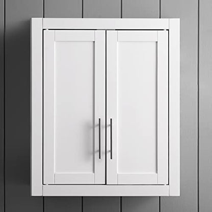 Crosley Furniture Savannah Wall Mounted Bathroom Storage Medicine Cabinet with Shelves, White - color: White, style: Wall Cabinet