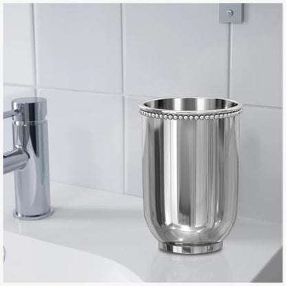 Toothbrush Holder, Tumbler Cup, Stainless Steel Rinse Cup, Shiny Bathroom Cup, Vanity Countertop Organizer for Makeup Brushes, Toothpaste, Cotton Swabs, Dorms, RVs