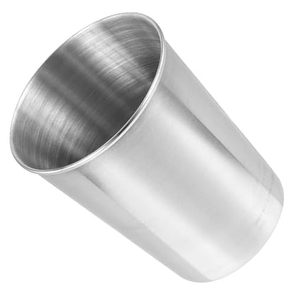 Stainless Steel Tumbler Cup Silver Bathroom Beverage Cup for Rinsing Multi Use for Water Juice More Easy to Clean Design - size: 8.50X6.00X6.00CM