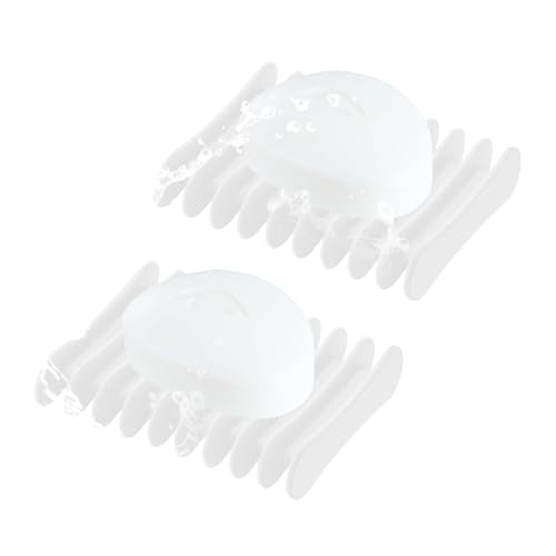 2 Pcs Self Draining Silicone Soap Holder - Waterfall Design Soap Dishes for Bathroom, Keeps Soap Bars Dry & Clean,White - color: White