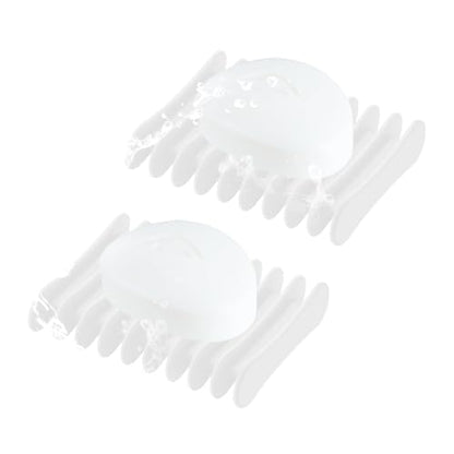 2 Pcs Self Draining Silicone Soap Holder - Waterfall Design Soap Dishes for Bathroom, Keeps Soap Bars Dry & Clean,White - color: White