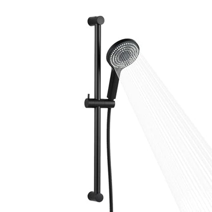 OFFO 6-Spray High Pressure Handheld Shower Head Combo with Adjustable 27 in Slide Bar and 60 in Stainless Steel Hose, Matte Black - color: Matte Black, style: 27" Slide Bar & 60" Hose