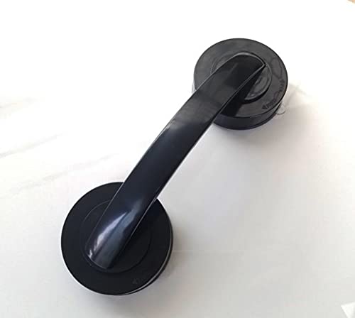 WANLIAN Powerful Suction Cup Glass Mirror Door Handle, Refrigerator Drawer Bathroom Suction Cup wall handrail, Bathtub Shower Handle Kitchen Drawer Cabinet Handle (Black) | Can be used for glass sliding doors, refrigerator doors, kitchen drawers, cabinet