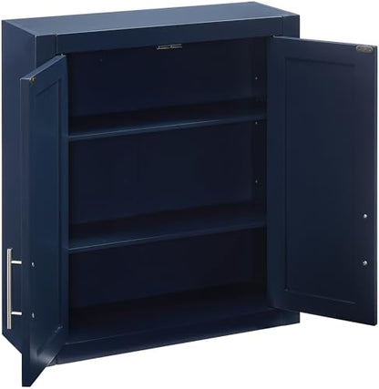 Crosley Furniture Savannah Wall Mounted Bathroom Storage Medicine Cabinet with Shelves, Navy - color: Navy, style: Wall Cabinet