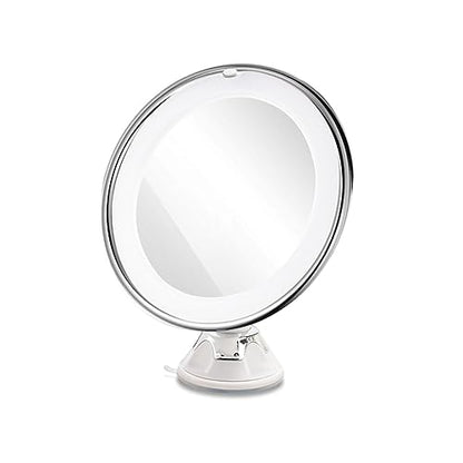 Baluue Magnifying Led Makeup Mirror with Suction Cup Portable Round Vanity Mirror for Home and Travel for Precision Cosmetic Application White - size: 20.00X20.00X19.80CM