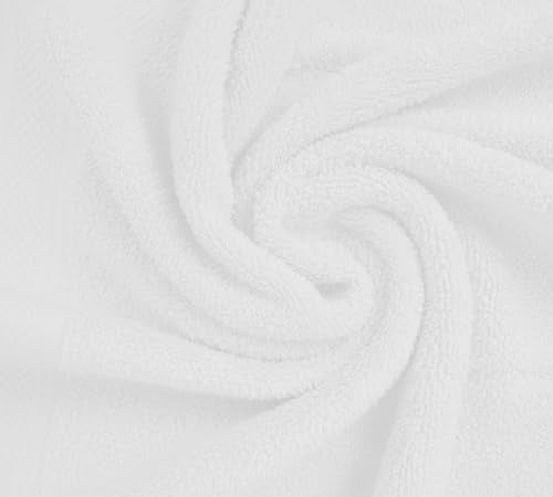 ELITE 8-Piece Zero Twist Cotton Bath Towel Set – 100% Cotton Luxury Towels – Ultra Soft, Fluffy & Absorbent – Quick Dry, Durable & Fade Resistant – Spa Quality Bath, Hand & Washcloth Set (White) - color: White