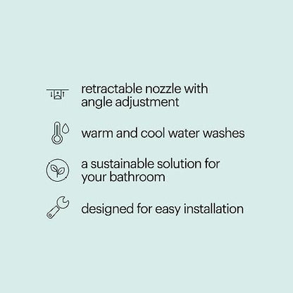 Brondell Fresh Spa Adjustable, Bidet Attachment FSA-25 for Toilet Seats with Adjustable Single Nozzle, Side Arm Control, Thin Profile, White (Dual Temperature) - style: Adjustable Nozzle Dual Temp