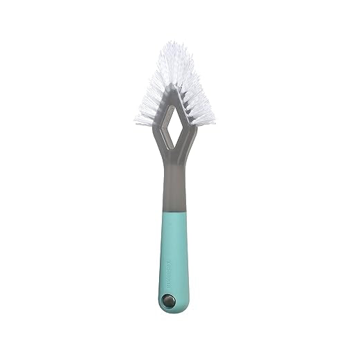 Casabella Smart Scrub Heavy-Duty Tile and Grout Brush for Tile Joints, Grout Cleaner Brush with Nonslip Handle, Gray/Aqua - size: Heavy Duty Grout Brush, style: Heavy Duty Grout