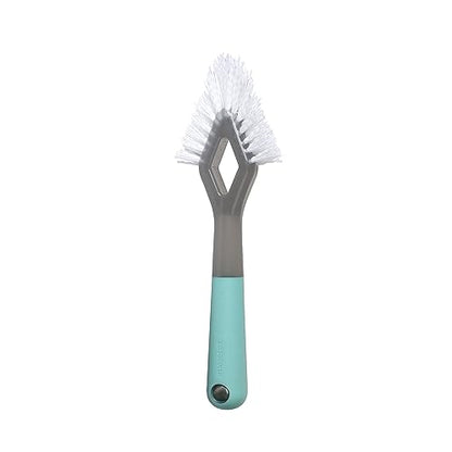 Casabella Smart Scrub Heavy-Duty Tile and Grout Brush for Tile Joints, Grout Cleaner Brush with Nonslip Handle, Gray/Aqua - size: Heavy Duty Grout Brush, style: Heavy Duty Grout