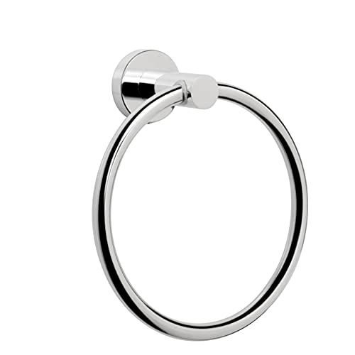 NearMoon Bath Towel Ring, Bathroom Hardware Accessories-Thicken Stainless Steel Hand Towel Holder for Bathroom, Modern Round Towel Hanger Wall Mounted (Chrome, 1 Pack) - color: Chrome