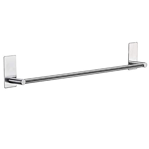 Bathroom Towel Bar Towel Holder,ULIFESTAR Strong 3M Self Adhesive Hand Towel Holder,Wall Mounted Stainless Steel Towel Rack for Bathroom,Kitchen Dish Cloths Hanger,Brushed Nickel (12'') - size: 12''