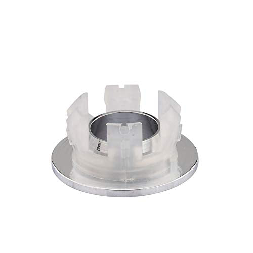 Sink Basin Trim Overflow Cover Brass Insert in Hole Round Caps Chrome 3 PCS - color: Chrome 3 Pcs