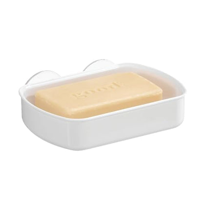 iDesign Suction Cup Soap Dish for Shower - White - color: White
