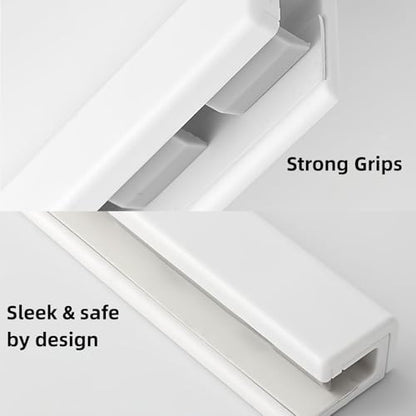 Adhesive Toothpaste Holder Wall Mounted for Bathroom c/w 1 Tube Squeezer | JM.JEEMI Cosmetics & Creams & Lotions in Tubes Clip Gripper, Tooth Paste Organizers for Bathroom - White, Large - size: Large_RT