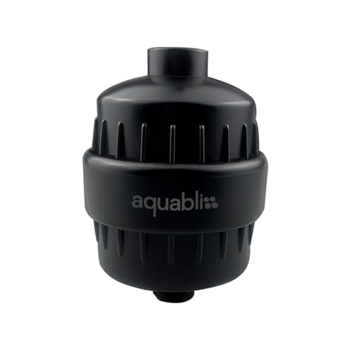 Aquabliss SF100 Daily Revitalize Shower Filter - Matte Black | Reduces chlorine, sediment & heavy metals. Vitamin C infusion designed for sensitive, eczema-prone skin. No tools needed - color: Matte Black