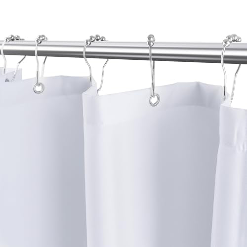 White Fabric Shower Curtain,Hotel Quality Shower Curtain Liner,Heavy Duty Cloth 12 G,Water Repellent Shower Liner,Machine Washable 72 x 72 Inches - size: 72"W x 72"L (Pack of 1)