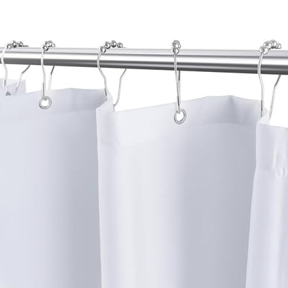 White Fabric Shower Curtain,Hotel Quality Shower Curtain Liner,Heavy Duty Cloth 12 G,Water Repellent Shower Liner,Machine Washable 48 x 72 Inches - size: 48"W x 72"L (Pack of 1)
