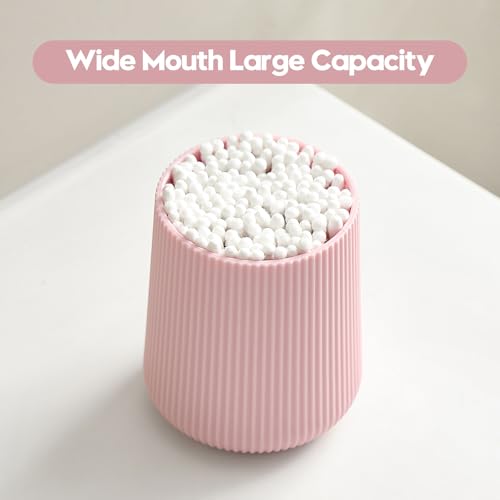 YAUKPH Pink Striped Toothbrush Holder | for Electric Toothbrushes Bathroom Organizer Cup for Toothpaste Kids & Adults - color: Pink Ribbed
