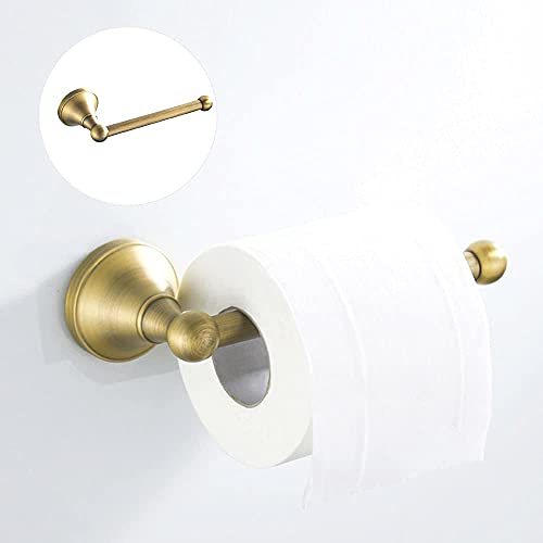 Leyden Antique Brass Toilet Paper Holder Towel Ring, Brass Hand Towel Holder Bathroom Accessories Set Retro Bathroom Hardware Tissue Toilet Roll Holder for Home or Kitchen, 2 Pieces - color: Brass