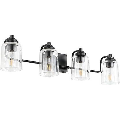 Solfart 4 Lights Matt Black Bathroom Vanity Lights Over Mirror - color: Matt Black, size: 4 Lights