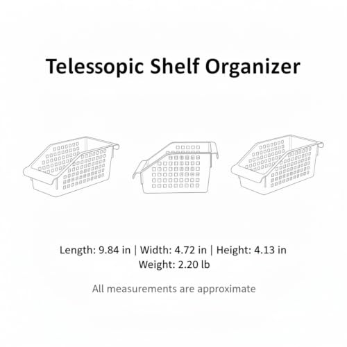 Telescopic Shelf Organizer, Adjustable Stainless Steel Cabinet Divider for Under Sink, Kitchen, Bathroom, and Closet Storage - size: 9.84 x 4.72 x 4.13 in