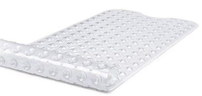 Extra-Long Non-Slip Bathtub & Shower Mat 39”x16” (Smooth/Non-Textured Tubs Only) Safe, Clean, Machine-Washable, Superior Grip&Drainage, Vinyl, Transparent Clear - color: Transparent Clear, size: 39" x 16" (Rectangular)