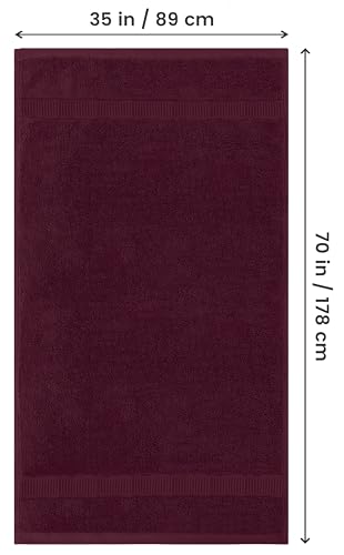 Utopia Towels Luxurious Jumbo Bath Sheet 2 Piece, 600 GSM, 35 by 70 Inches, 100% Ring Spun Cotton, Highly Absorbent and Quick Dry Extra Large Bath Towel, Super Soft Towel, Burgundy - color: Burgundy, size: 2 Piece Bath Sheet