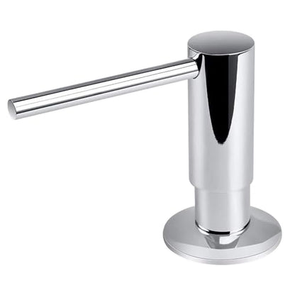 Samodra Sink Soap Dispenser, Metal Pump Head Liquid Lotion Countertop Kitchen Bathroom Soap Dispenser with 17 OZ PET Bottle (Chrome) - color: Chrome
