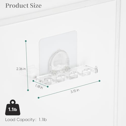 Adhesive Toothbrush Holders 2 Pack,4 Slots for Family, Clear | No Drill Wall Mounted, Holds 4 Replacement Heads or Toothbrushes, Quick Dry, Countertop Saver, For Bathroom & RV
