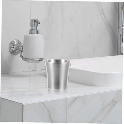 GLEAVI Stainless Steel Tumbler Cup Toothbrush Holder Bathroom Tumbler Drinking Cup for Couples Easy to Clean Minimalist Design