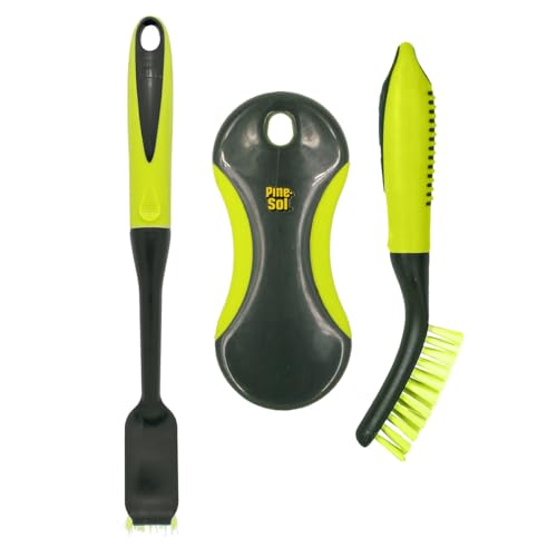 Pine-Sol Scrub Brush Set - Long Handle Cleaning Brushes with Heavy Duty Bristles and Comfort Grip - Scrubbers for Kitchen, Household, and Dishwashing, 3 Pieces - size: 3 Piece Set