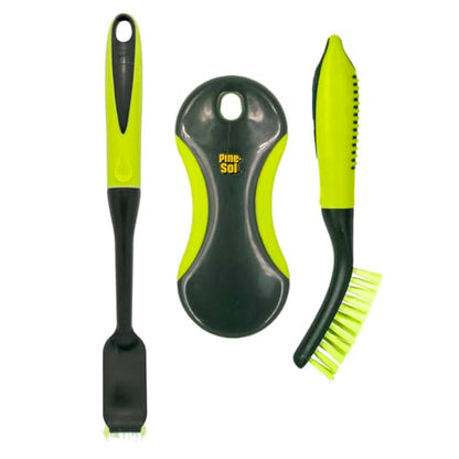 Pine-Sol Scrub Brush Set - Long Handle Cleaning Brushes with Heavy Duty Bristles and Comfort Grip - Scrubbers for Kitchen, Household, and Dishwashing, 3 Pieces - size: 3 Piece Set