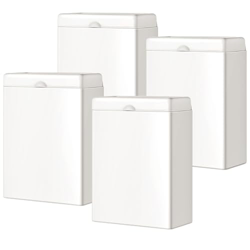 Tioncy 4 Pcs Sanitary Napkin Receptacle Wall Mounted,White | Stainless Steel Sanitary Napkin Disposal Bins, Discreet Tampon Container, Home Office Public Restroom Use - color: White