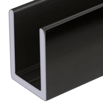 Brixwell SDCD38GM-CCP12 Gun Metal 3/8" Fixed Panel Shower Door Deep U-Channel - 12" Stock Length - color: Gun Metal, size: 12"