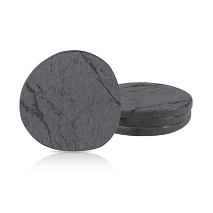Diatomaceous Earth Coasters Set of 4，Super Absorbent Quick-Dry Heat-Resistant Drink and coffee Coasters, Modern Stone Irregular Design for Kitchen Counter and Coffee Table (Grey Coaster) - color: Grey Coaster
