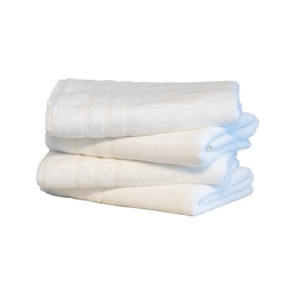 Luxury Turkish Bath Towels, 4 Pack, 30 x 58 in, 700 GSM, White | 4 jumbo bath towels, 30 x 58 in, woven in Turkey, 700 GSM, 50% viscose made from bamboo and 50% Aegean Turkish cotton, plush - color: White, size: Bath Towels, Set of 4