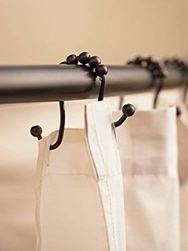 Double Glide Shower Rings Hooks 12 Count Oil Rubbed Bronze RUSTPROOF Stainless Steel Shower Curtian Rings Hooks