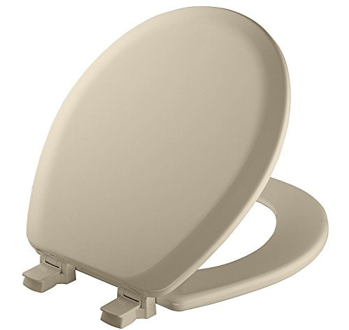Mayfair Cameron Bone Toilet Seat, Non Slip Heavy Duty Wood, Easy Clean, Made in USA, Round - color: Bone, size: Round