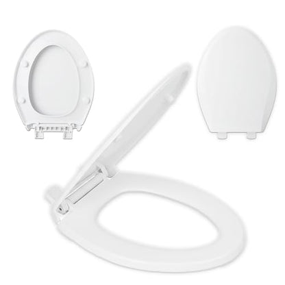 V-Shape Toilet Seat, Soft Close, Quick Release, White PP | Premium polypropylene resists stains, yellowing, cracking, fading, and everyday wear for dependable long-term performance