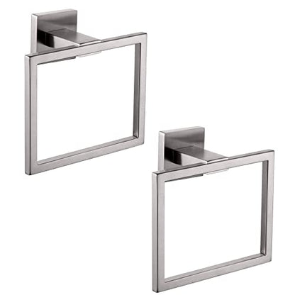 KOKOSIRI Bath Towel Ring 2PC Towel Hanger Bathroom Towel Holder Towel Rack Wall Mounted Stainless Steel 2 Pack, Brushed Steel, B3004BR-P2 - color: Brushed Nickel, size: 2 Pack