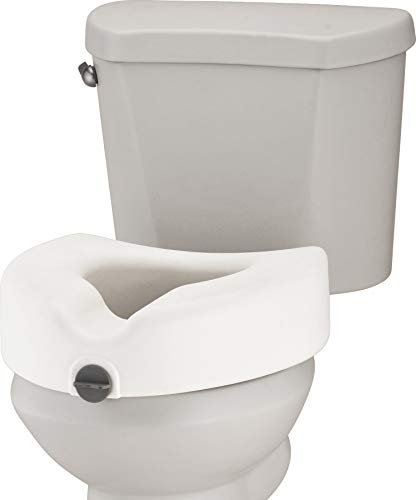 NOVA Toilet Seat Riser – Adds 5” Height, Raised Toilet Seat with ON/Off Front Lock, 300 lb Capacity, Fits Standard & Elongated Toilets, Slip-Resistant Bathroom Safety Aid for Seniors - style: WithoutArms