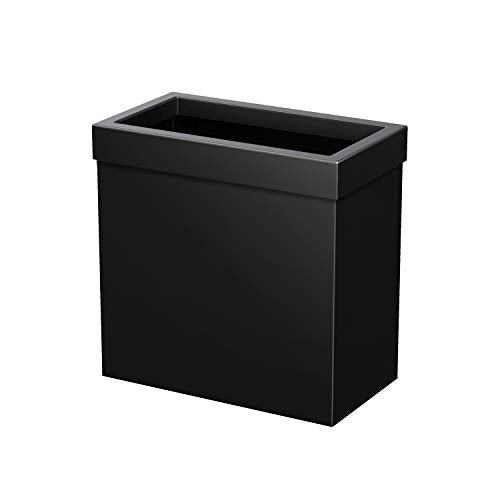 Gatco Small Bathroom Trash Can with Lid, Rectangle 3 Gallon Stainless Steel Wastebasket, Under Sink, Matte Black, for Bathroom, Bedroom, Office (1918) - color: Matte Black