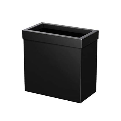 Gatco Small Bathroom Trash Can with Lid, Rectangle 3 Gallon Stainless Steel Wastebasket, Under Sink, Matte Black, for Bathroom, Bedroom, Office (1918) - color: Matte Black