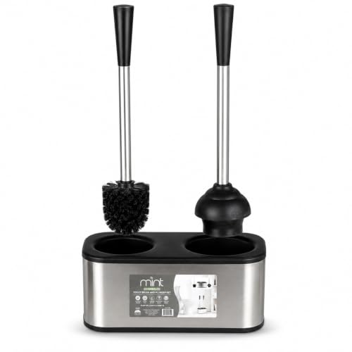 American Dream Toilet Plunger and Bowl Brush Combo – 2-in-1 Bathroom Cleaning Set with Holder, Compact Space-Saving Toilet Brush & Heavy-Duty Plunger for Home & Office