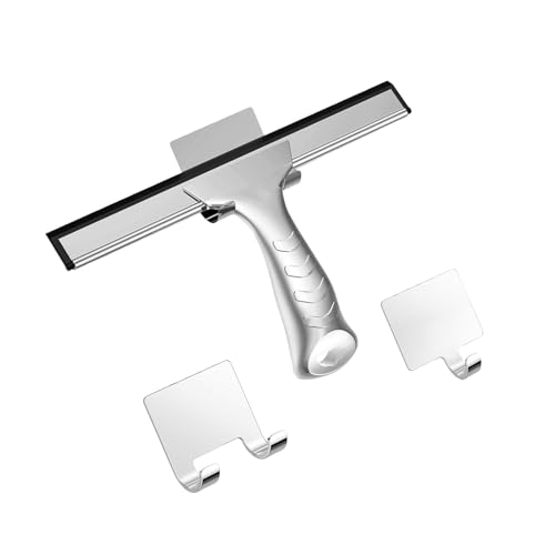 Shower Squeegee Stainless Steel Glass Window Squeegees for Bathroom Door Car Glass with Hook Wiper Cleaner Household Shower Squeegee - color: A