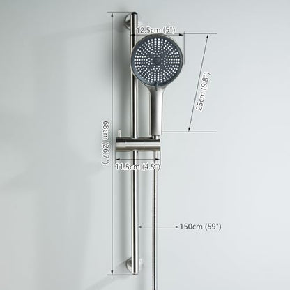 Adjustable Shower Slide Bar with Handheld Shower Head | Shower Head with Slide Bar Stainless Steel Wall Mounted Slider Bar, Brushed Nickel - style: Brushed Nickel